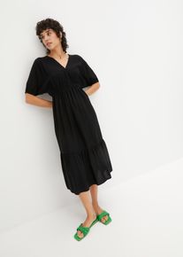 bonprix Midikleid, schwarz, Gr.50, Sommerliches Kleid mit sch&ouml;nem Muster