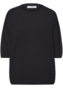 Peter Hahn - Rundhals-Pullover, schwarz, Gr. 36 / S - Schurwolle