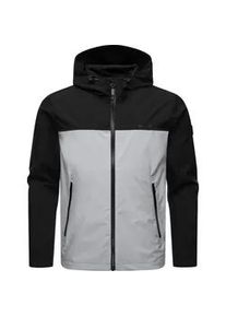 Softshelljacke Ragwear "Shellwie Block" Gr. XL (54), grau (hellgrau) Herren Jacken wasserdichte Übergangsjacke mit großer Kapuze