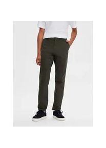 Chinohose Selected HOMME "SLH175-SLIM NEW MILES FLEX PANT NOOS" Gr. 32, Länge 32, grün (forest night) Herren Hosen