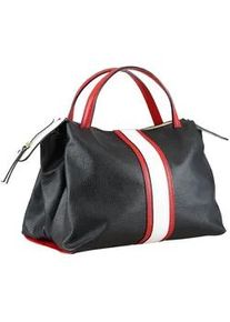 Schultertasche Collezione Alessandro "LineaUna" Gr. B/H/T: 35cm x 30cm x 22cm one size, schwarz Damen Taschen aus weichem Leder, Made in Italy