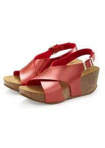 Sandalette Lascana Gr. 42, rot Damen Schuhe Sommerschuh mit Keilabsatz und Korkfußbett