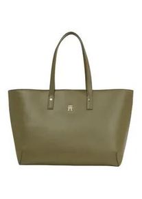 Shopper Tommy Hilfiger Gr. B/H/T: 35cm x 27cm x 15cm, grün (utility olive) Damen Taschen