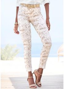 Lascana 7/8-Jeggings braun Gr. 34 für Damen. Mit Allover-Druck. Sehr Figurbetont. Nachhaltig.