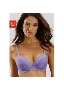 Schalen-BH Lascana "Tiziana" Gr. 80, Cup B, lila (violet) Damen BHs mit nahtlosen Cups und feiner Spitze, Dessous