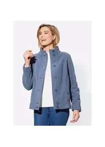 Fleecejacke Casual Looks Gr. 54, blau (jeansblau, meliert) Damen Jacken