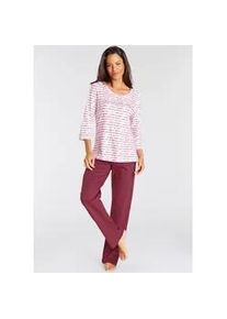 Pyjama Vivance DREAMS Gr. 40/42, bunt (pink, rot, gestreift) Damen Homewear-Sets