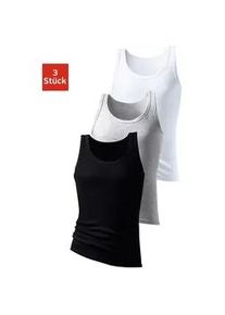 H.I.S. Unterhemd H.I.S "Doppelripp Tanktop", Herren, Gr. 6, 3 Stk., N-Gr, grau (grau, meliert, schwarz, wei&szlig;), Doppelripp, Obermaterial: 100% Baumwolle. Melange in der Packung: 90% Baumwolle, 10% Viskose, unifarben, figurbetont, tiefer Rundhals, Unterhemden Unterhemd, aus weicher Baumwollqualit&auml;t