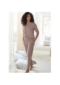 Pyjama Vivance DREAMS Gr. 32/34, lila (mauve) Damen Homewear-Sets mit schönem Foildruck