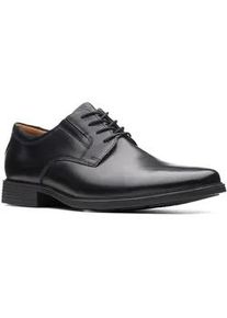 Schnürschuh Clarks "Tilden Plain" Gr. 48, schwarz (schwarz leather) Herren Schuhe mit komfortablem Fußbett, Freizeitschuh, Halbschuh, Schnürschuh