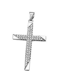 Ketten-Anhänger Firetti "Schmuck Geschenk Silber 925 Halsschmuck Anhänger Kreuz" Schmuckanhänger Gr. Silber 925 (Sterlingsilber), 2,90 g, silberfarben (silberfarben, kristallweiß, kristallweiß) Damen mit Zirkonia (synth.)