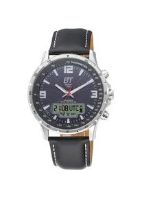 Funkchronograph ETT "Professional, EGS-11550-11L" Armbanduhren schwarz Herren Armbanduhr, Herrenuhr, Stoppfunktion, Datum, Solar