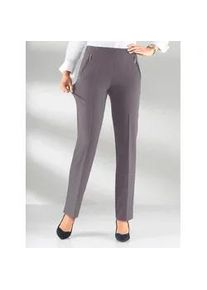 Schlupfhose Adelina, Damen, Gr. 40, Normalgrößen, grau (anthrazit), 88% Polyester, 12% Elasthan, unifarben, lang, Hosen