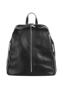 Cityrucksack Samantha Look Gr. B/H/T: 30cm x 20cm x 5cm, schwarz Rucksäcke echt Leder, Made in Italy