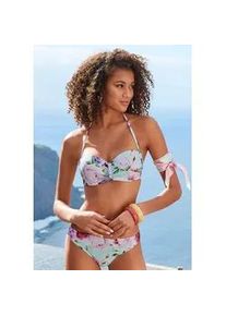 Bügel-Bandeau-Bikini Lascana Gr. 36, Cup D, grün (hellmint-bedruckt) Damen Bikini-Sets