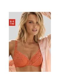 Bügel-BH Vivance Gr. 105, Cup B, orange (tangerine) Damen BHs aus floraler Spitze mit feiner Schnürung Satin Bändern, Dessous