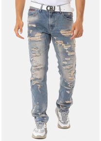 Cipo & Baxx Bequeme Jeans CIPO & BAXX Gr. 36, Länge 32, blau Herren Jeans im coolen Destroyed-Look