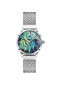 Quarzuhr Thomas Sabo "ARIZONA SPIRIT ABALONE" Armbanduhren silberfarben Damen Armbanduhr, Damenuhr, Hämatit-Stein auf der Krone, Abalone-Perlmutt