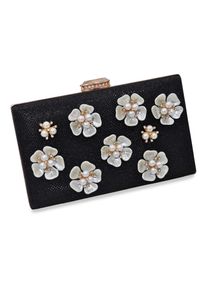 Steuer Modeschmuck Abendtasche Perlen, Glassteine mit Blumenzierde