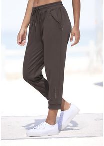 Venice Beach 7/8-Hose taupe Gr. 34 für Damen. Mit Logodruck. Figurumspielend. Nachhaltig.