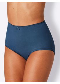 wäschepur sheego Große Größen Taillenslip mit Mäusezähnchen-Spitze, 2x rauchblau-bedruckt + 1x rauchblau + 1x bordeaux, Größe 40 - Damen