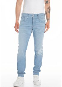 Slim-fit-Jeans Replay "ANBASS HYPERFLEX BIO" Gr. 32, Länge 36, blau (light blue 66g) Herren Jeans Slim Fit