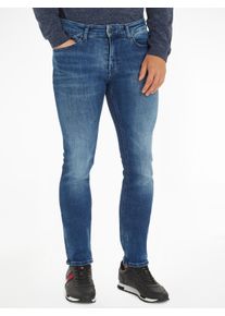 Slim-fit-Jeans Tommy Jeans "SCANTON SLIM" Gr. 34, Länge 34, blau (jacob mid blue stretch) Herren Jeans Slim Fit