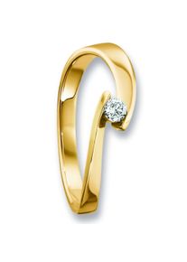 Diamantring ONE ELEMENT "0.09 ct Diamant Brillant Ring aus 585 Gelbgold" Fingerringe Gr. 56, mit Diamant, Gelbgold 585-Diamanten, goldfarben (gold) Damen Diamantringe Gold Schmuck