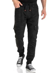 Cipo & Baxx Jogg Pants CIPO & BAXX "JEANS Jogger" Gr. 33, Länge 32, schwarz (black camouflage) Herren Jeans