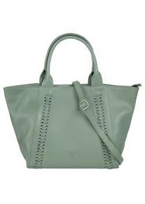 Shopper Samantha Look Gr. B/H/T: 32cm x 22cm x 9cm onesize, grün Damen Taschen echt Leder, Made in Italy