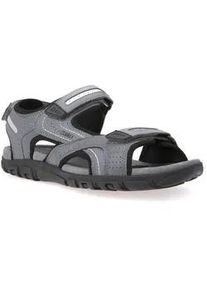 Sandale Geox "UOMO SANDAL STRADA" Gr. 43, grau (stone, hellgrau) Herren Schuhe Sommerschuh, Klettschuh, Outdoorsandale, im Trekking-Look