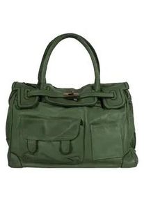 Shopper Samantha Look Gr. B/H/T: 41cm x 29cm x 16cm onesize, grün Damen Taschen echt Leder, Made in Italy