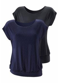 Lascana Longshirt 'mit breitem Bund' mehrfarbig Gr. 32/34 für Damen. Mit Rundhals. Bequem. Nachhaltig.