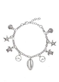 Lascana Fußkette mit Anhänger grau Gr. für Damen. Mit Muscheln