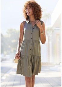 Vivance Sommerkleid beige Gr. 34 für Damen. Mit ohne Ausschnitt. Figurumspielend. Nachhaltig.