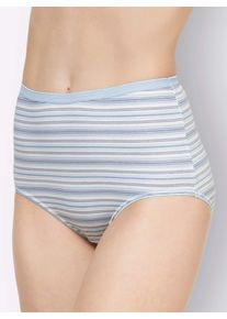 wäschepur sheego Große Größen Taillenslip mit kontrastfarbigen Abschlüssen, 2x rosenquarz-gestreift + 2x eisblau-gestreift, Größe 38 - Damen