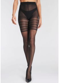 Vivance Große Größen Feinstrumpfhose Gr. 48/50 schwarz gestreift für Damen