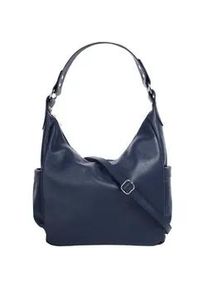 Shopper Samantha Look Gr. B/H/T: 35cm x 25cm x 10cm onesize, blau Damen Taschen echt Leder, Made in Italy