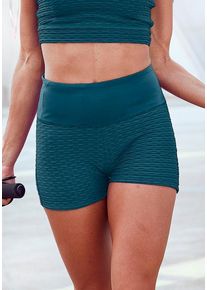 Vivance ACTIVE Shorts blau Gr. XS (32/34) für Damen. Mit Logodruck. Figurbetont