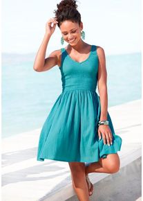 Beach Time BEACHTIME Sommerkleid eukalyptus Gr. 40 für Damen. Mit V-Ausschnitt. Figurumspielend. Nachhaltig.