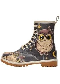 Schnürboots DOGO "Damen Boots Owls Family Vegan Damen / female" Gr. 41, Normalschaft, schwarz Damen Schuhe Sommerboots Vegan