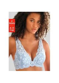 Push-up-BH Petite Fleur Gr. 85, Cup D, blau (himmelblau, creme) Damen BHs in High Apex Schnittform, Dessous