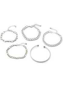 Armband Set Firetti "Multipack Schmuck Geschenk Armketten Schmuckset" Armbänder Gr. Metall, grau (metallfarben)