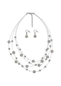 Collier-Set Firetti "Blue Crystal" Halsketten Gr. Metall, L: 52cm, silberfarben (metallfarben, kristallweiß) Damen mit Glasstein