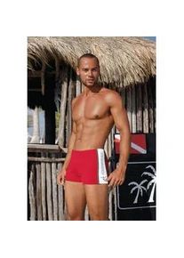 Boxer-Badehose Chiemsee, Herren, Gr. 8, N-Gr, rot, Polyamid, kontrastfarbene Details, Badehosen, mit Kontrasteins&auml;tzen