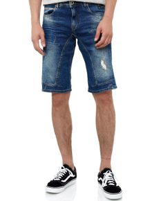 Rusty Neal Herren Shorts "Yameto", blau, casual, Gr. XXL, unifarben, 98% Baumwolle, 2% Elasthan, Hosen, in cooler Used-Optik
