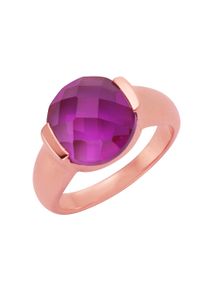 JAMELLI Damen Fingerring "925 Silber Quarz pink (beh.)", 058 (18,5), 7,7 ct, Silber 925 (Sterlingsilber), rot, Silber 925 (Sterlingsilber),