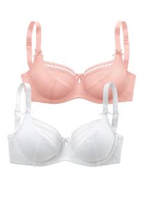 Petite Fleur Damen Bügel-BH, Gr. 80, rosa, Jersey, Obermaterial: 79% Baumwolle, 8% Polyamid, 8% Polyester, 5% Elasthan, klassisch, BHs, aus