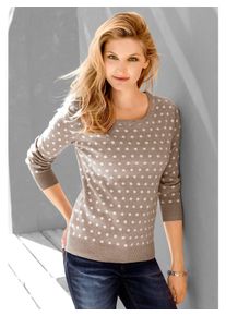 Inspirationen Damen Strickpullover "Pullover", grau, Gr. 40, gemustert, mehrfarbig, 100% Polyacryl, Pullover