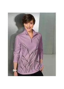 WITT Langarm-Poloshirt CLASSIC BASICS "Winter-Shirt" Gr. 54, rosa (rosé, gemustert) Damen Shirts